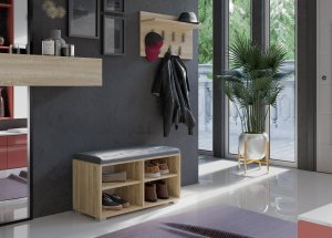 Topeshop SZAFKA NA BUTY SIEDZISKO OPAL 4P DĄB SONOMA 4