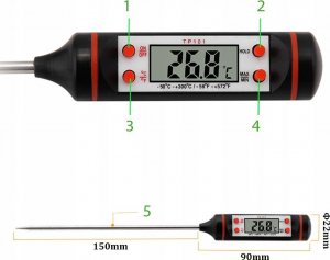 Techrebal CYFROWY TERMOMETR KUCHENNY SONDA DO MIĘSA WINA 8