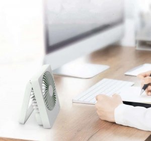 Wentylator USB Alogy Alogy Wiatrak bezszumowy Mini Wentylator składany na biurko regulowany Biały uniwersalny 7