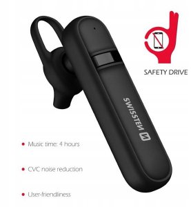Słuchawka SWISSTEN Bluetooth headset caller / słuchawka bluetooth słuchawka bluetooth handsfree, regulacja głośności, czarna, bluetooth 2