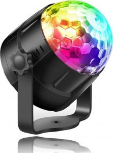 Aptel DYSKOTEKOWA KULA LED RGB Disco z czujnikiem dźwięku + pilot ZS48 2