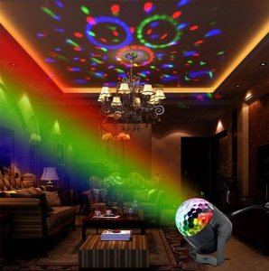 Aptel DYSKOTEKOWA KULA LED RGB Disco z czujnikiem dźwięku + pilot ZS48 7