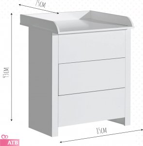 ATB Meble Funkcjonalna komoda z przewijakiem Basic Biały 6