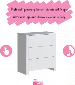 ATB Meble Funkcjonalna komoda z przewijakiem Basic Biały 8