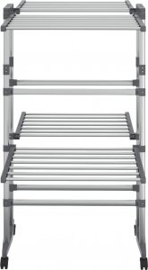 Suszarka na pranie vidaXL vidaXL Suszarka na pranie na kółkach, 2 poziomy, srebrna, 60x70x106 cm 3