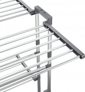 Suszarka na pranie vidaXL vidaXL Suszarka na pranie na kółkach, 2 poziomy, srebrna, 60x70x106 cm 7