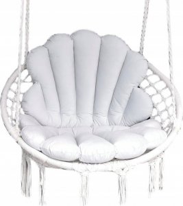 Love Gifts FOTEL WISZĄCY Z KOMPLETEM PODUCH MUSZLI/Róż 5