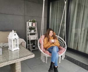 Love Gifts FOTEL WISZĄCY Z KOMPLETEM PODUCH MUSZLI/Zieleń 3