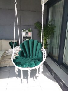 Love Gifts FOTEL WISZĄCY Z KOMPLETEM PODUCH MUSZLI/Zieleń 4