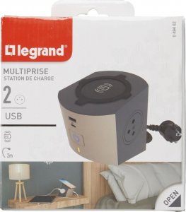 Legrand Przedłużacz 2X2P+Z+USB + ładowarka indukcyjna Legrand 049402 himp 3