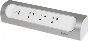 Legrand Przedłużacz 3X2P+Z+USB AC B/P-B/AL Legrand 049409 himp 1