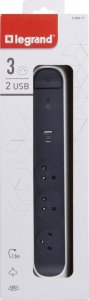 Listwa zasilająca Legrand PRZEDŁUŻACZ 3X2P+Z+USB AC 1.5M-B/G Legrand 049417 himp 3