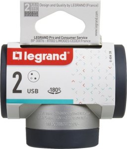 Legrand Rozgałęźnik obrotowy 2X2P+Z+USB AC-AL/G Legrand 049439 5