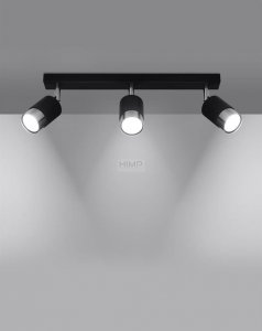Lampa sufitowa Sollux Plafon NERO 3 czarny/chrom himp 2
