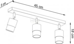 Lampa sufitowa Sollux Plafon NERO 3 czarny/chrom himp 4