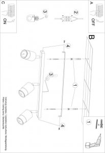 Lampa sufitowa Sollux Plafon NERO 3 czarny/chrom himp 5