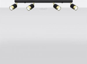 Lampa sufitowa Sollux Plafon NERO 4 czarny/złoty himp 1