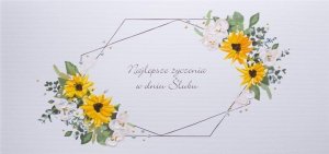 MAK Karnet Ślub - Słoneczniki napis 1