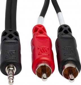 Kabel Hosa Jack 3.5mm - RCA (Cinch) x2 1.8m czarny (CMR-206) 3