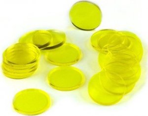 Crafters Crafters: Podstawki akrylowe - Transparentne - Okrągłe 25 x 3 mm - Żółte (20) 1