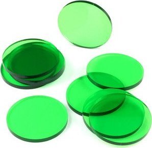 Crafters Crafters: Podstawki akrylowe - Transparentne - Okrągłe 50 x 3 mm - Zielone (10) 1