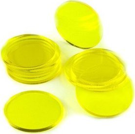 Crafters Crafters: Podstawki akrylowe - Transparentne - Okrągłe 50 x 3 mm - Żółte (10) 1