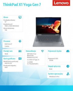 Laptop Lenovo ThinkPad X1 Yoga G7 i7-1255U / 16 GB / 512 GB / W11 Pro (21CD004LPB) 9