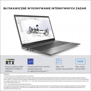 Laptop HP HP ZBook Power 15 G8 i7-11800H 15.6inch UHD 32GB 1TB SSD RTX A2000 4GB WiFi BT W11p64 warranty 3Y P&R brak możliwosci rezerwacji 8