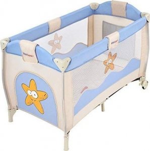 Infantastic Łóżeczko turystyczne z przewijakiem, niebiesko-białe 7