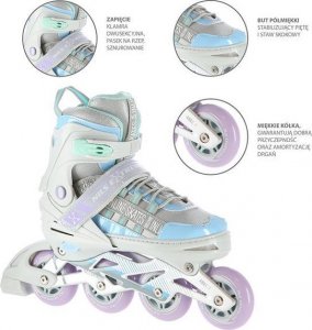 Rolki Nils Extreme NA1186 rekreacyjne regulowane białe r. 39-42 9