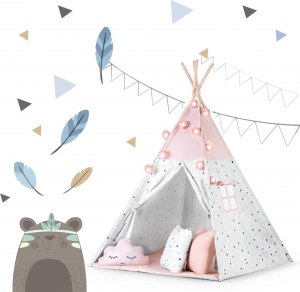 Nukido Namiot tipi dla dzieci z girlandą i światełkami - różowy 2