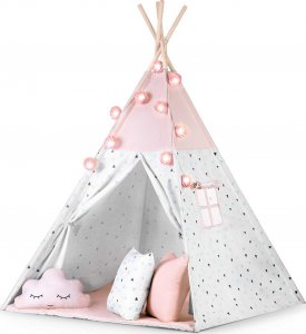 Nukido Namiot tipi dla dzieci z girlandą i światełkami - różowy 12