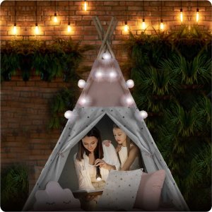 Nukido Namiot tipi dla dzieci z girlandą i światełkami - różowy 16