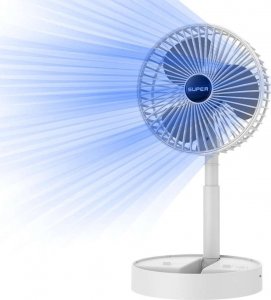 Wentylator USB Wiatrak biurkowy bezprzewodowy USB Alogy składany przenośny wentylator na biurko blat Biały 3