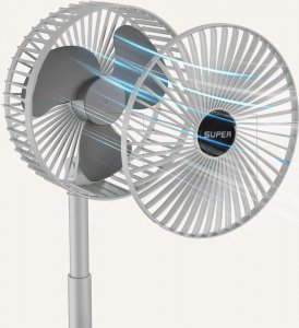 Wentylator USB Wiatrak biurkowy bezprzewodowy USB Alogy składany przenośny wentylator na biurko blat Biały 5