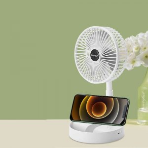 Wentylator USB Wiatrak biurkowy bezprzewodowy USB Alogy składany przenośny wentylator na biurko blat Biały 7