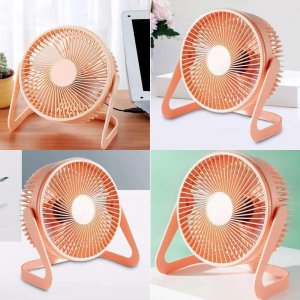 Wentylator USB Cichy wiatrak biurkowy Alogy przenośny wentylator przewodowy USB stojący na biurko Jasnopomarańczowy 6