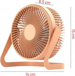 Wentylator USB Cichy wiatrak biurkowy Alogy przenośny wentylator przewodowy USB stojący na biurko Jasnopomarańczowy 7