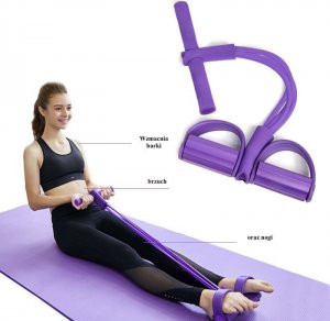 OEM Ekspander fitness na nogi do ćwiczeń mięśni nóg, brzucha, ud  fioletowy 1