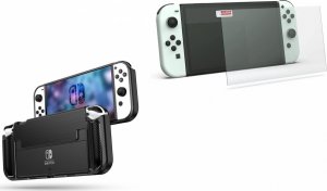 Braders Etui Tpucarbon Black + Szkło Hartowane do Nintendo Switch Oled 1