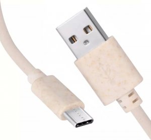 Kabel USB USB-A - USB-C 1 m Beżowy (5904161127963) 1