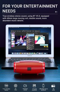 Głośnik Borofone Borofone Głośnik Bezprzewodowy Bluetooth BR3 Rich Sound zielony moro 4
