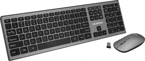 Klawiatura + mysz Cliptec Zestaw klawiatura multimedialna + mysz optyczna 1200DPI Slimline Air RZK350 bezprzewodowe szare 2