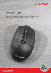 Cliptec Zestaw klawiatura multimedialna + mysz optyczna 1600DPI Workspace Air RZK341 bezprzewodowe czarne 3