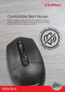 Cliptec Zestaw klawiatura multimedialna + mysz optyczna 1600DPI Workspace Air RZK341 bezprzewodowe czarne 4