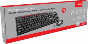 Cliptec Zestaw klawiatura multimedialna + mysz optyczna 1600DPI Workspace Air RZK341 bezprzewodowe czarne 8