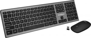 Klawiatura + mysz Cliptec Zestaw klawiatura multimedialna + mysz optyczna 1200DPI Slimline Air RZK350 bezprzewodowe czarne 2