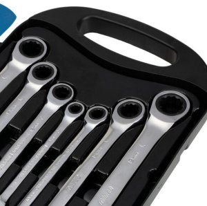 NiteoKlucze płasko oczkowe z grzechotką 8-19mm stal CrV Niteo 3