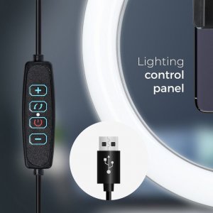 Lampa pierścieniowa Techonic  LED Ring Stream pierścieniowa 13 cali z uchwytem na telefon + statyw 2