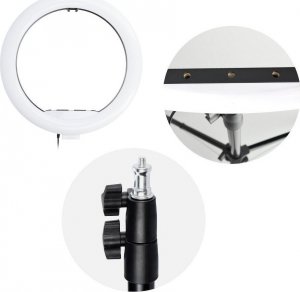Lampa pierścieniowa Techonic  LED Ring Stream pierścieniowa 13 cali z uchwytem na telefon + statyw 6